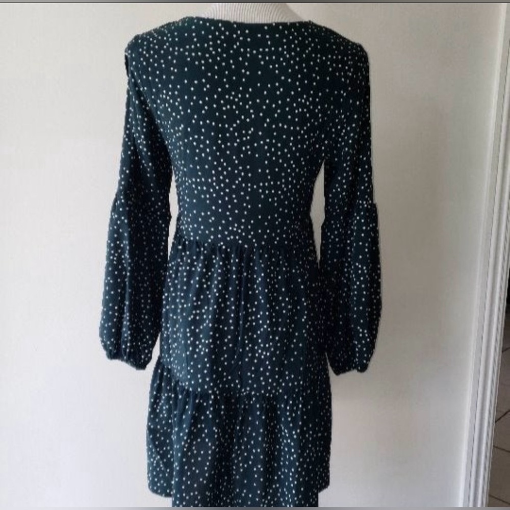 Amoretu Elegant Green Polka Dot Dress S - Picture 2 of 6
